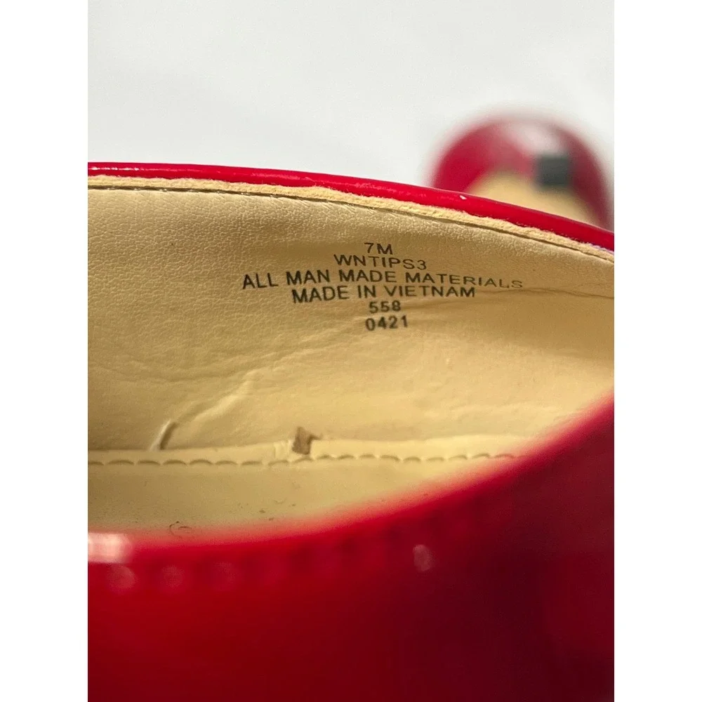 Nine West Red Patent Leather Pointed Toe Mary Jane Stiletto Heels Womens Size 7M
